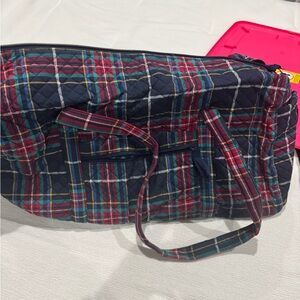 Vera Bradley Navy and Red Plaid Travel Bag